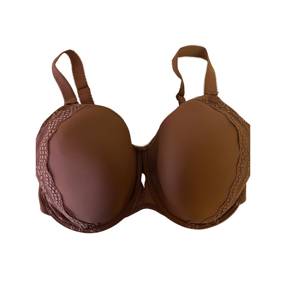 Elomi Charley Bandless Underwire Spacer Bra Size 40K Cinnamon Lace Trim